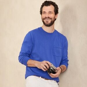 Banana Republic 100% SUPIMA Cotton Long-Sleeve T-Shirt - Size Medium Tall